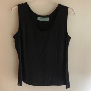 Dara Lamb Haute De Gamme Black Silk Top Size M